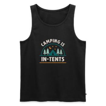 Le camping est dans des tentes Drôle de campeur disant tente - Débardeur bio Premium Homme - noir - Devant - Michal (187cm)