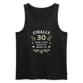 Enfin 30e anniversaire en grandissant - Débardeur bio Premium Homme - noir - Devant - Michal (187cm)