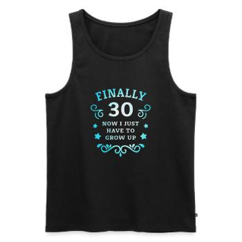 Enfin 30e anniversaire en grandissant - Débardeur bio Premium Homme - noir - Devant - Michal (187cm)