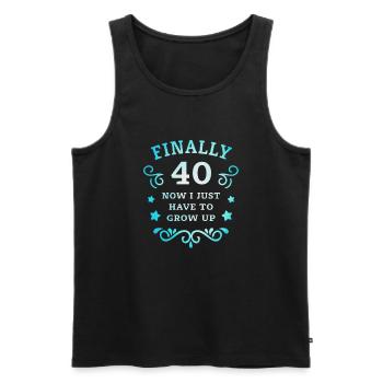 Endlich 40. Geburtstag nur noch erwachsen werden - Männer Premium Bio Tank Top - Schwarz - Vorne - Michal (187cm)