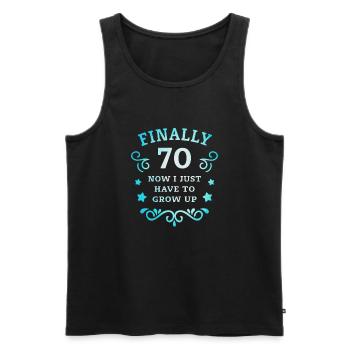 Finally 70th birthday just growing up - Men's Premium Organic Tank Top - black - Front - AI Model Male 178 light (178cm)