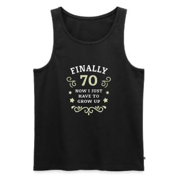 Finally 70th birthday just growing up - Men's Premium Organic Tank Top - black - Front - AI Model Male 178 light (178cm)