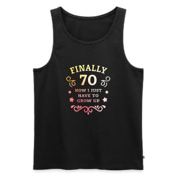 Finally 70th birthday just growing up - Men's Premium Organic Tank Top - black - Front - AI Model Male 178 light (178cm)
