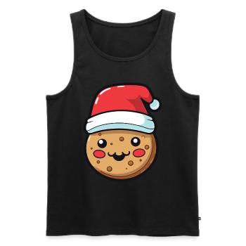 Bande dessinée de Noël biscuit - Débardeur bio Premium Homme - noir - Devant - AI Model Male 178 light (178cm)