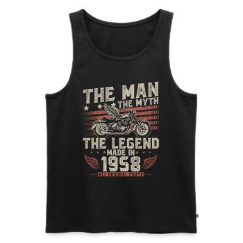 1958 Vintage homme mythe légende moto - Débardeur bio Premium Homme - noir - Devant - Michal (187cm)