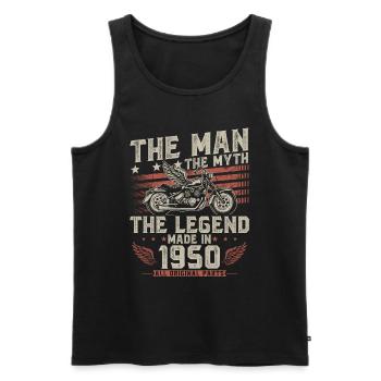 1950 ' s Vintage homme mythe légende moto - Débardeur bio Premium Homme - noir - Devant - Michal (187cm)