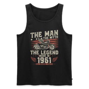 1961 Vintage homme mythe légende moto - Débardeur bio Premium Homme - noir - Devant - Michal (187cm)