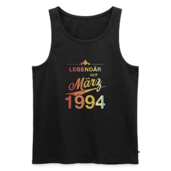 30. Geburtstag Legendär März 1994 Jahrgang 94 - Männer Premium Bio Tank Top - Schwarz - Vorne - Michal (187cm)