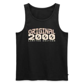 Jahrgang 2000 limitierte Auflage 2000 Geburtstag - Männer Premium Bio Tank Top - Schwarz - Vorne - Michal (187cm)