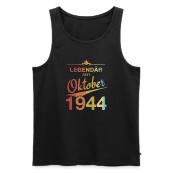 80th Birthday Legendary since October 1944 Vintage - Men's Premium Organic Tank Top - black - Front - Michal (187cm)