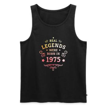 50e anniversaire Les légendes sont nées en 1975 - Débardeur bio Premium Homme - noir - Devant - Michal (187cm)