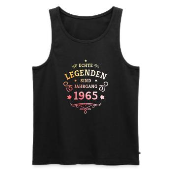 60e anniversaire Les légendes sont nées en 1965 - Débardeur bio Premium Homme - noir - Devant - Michal (187cm)