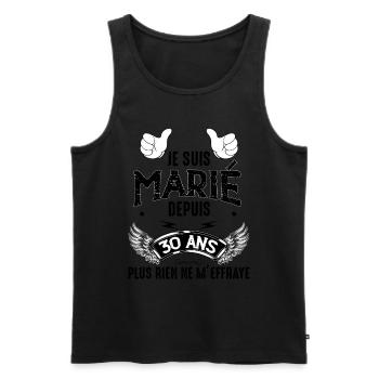 Marié Cadeau Epoux Depuis 30 ans humour - Débardeur bio Premium Homme - noir - Devant - Michal (187cm)