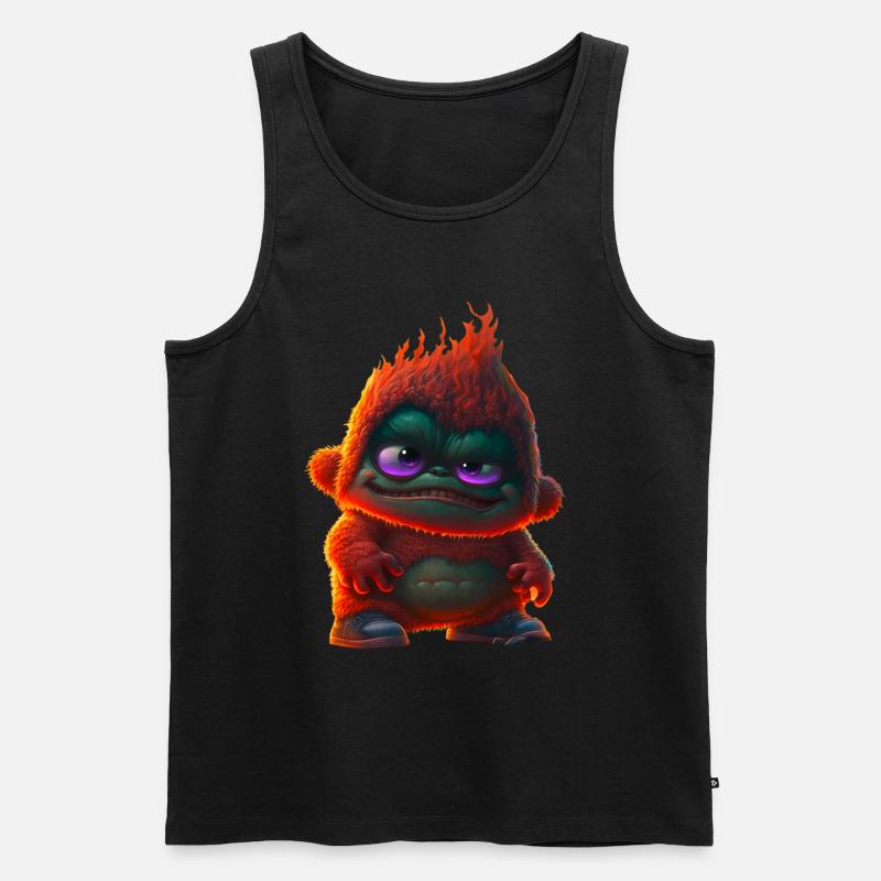 Singes monstres de feu - Débardeur bio Premium Homme - noir