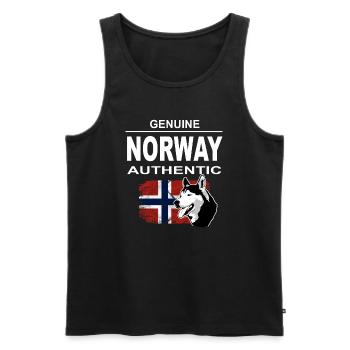 Norway Adventures - Norway Flag & Hus - Männer Premium Bio Tank Top - Schwarz - Vorne - AI Model Male 178 light (178cm)