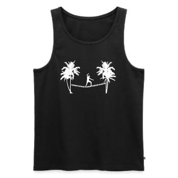 Sommer Hobbies Summer Palms Slackline Slackliner - Männer Premium Bio Tank Top - Schwarz - Vorne - AI Model Male 178 light (178cm)