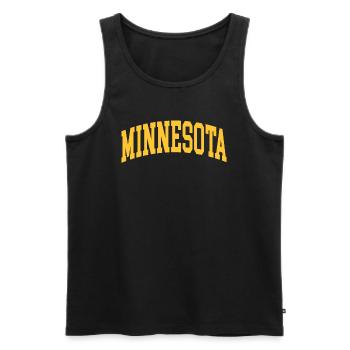Minnesota yellow - Men's Premium Organic Tank Top - black - Front - AI Model Male 178 light (178cm)
