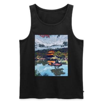 Kinkakuji, Kyoto, Japan - Men's Premium Organic Tank Top - black - Front - AI Model Male 178 light (178cm)