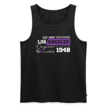 1948 Vintage Born Legend 76 Birthday - Men's Premium Organic Tank Top - black - Front - Michal (187cm)