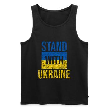 Stand with ukraine grunge - Men's Premium Organic Tank Top - black - Front - AI Model Male 178 light (178cm)
