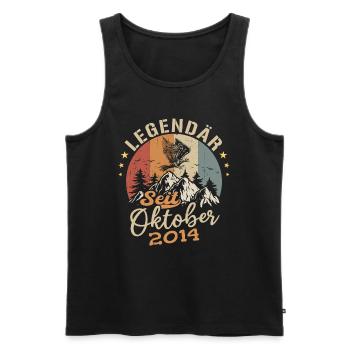 Legendär seit Oktober 2014 - 2014 - Männer Premium Bio Tank Top - Schwarz - Vorne - Michal (187cm)