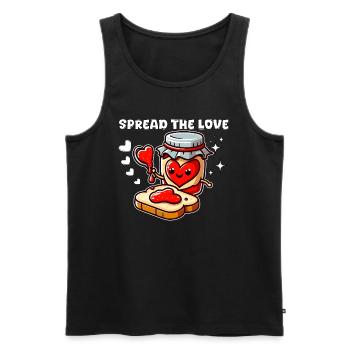 SPREAD THE LOVE - Men's Premium Organic Tank Top - black - Front - Michal (187cm)