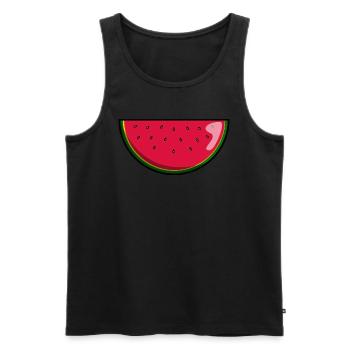 Melon Fruit - Men's Premium Organic Tank Top - black - Front - AI Model Male 178 light (178cm)