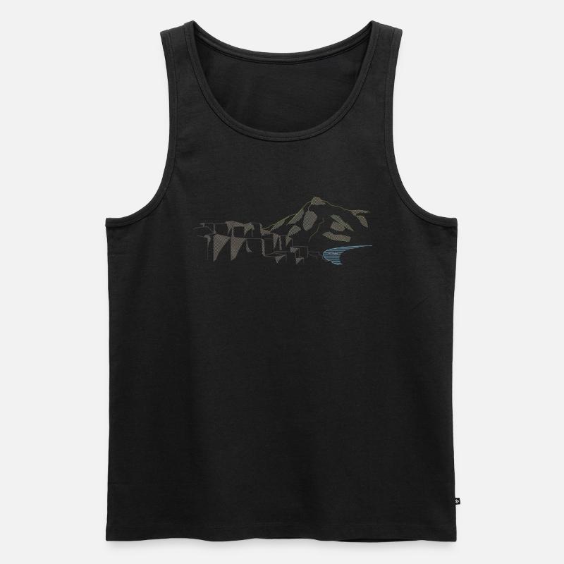 Giants Causeway | Lineart - Männer Premium Bio Tank Top - Schwarz