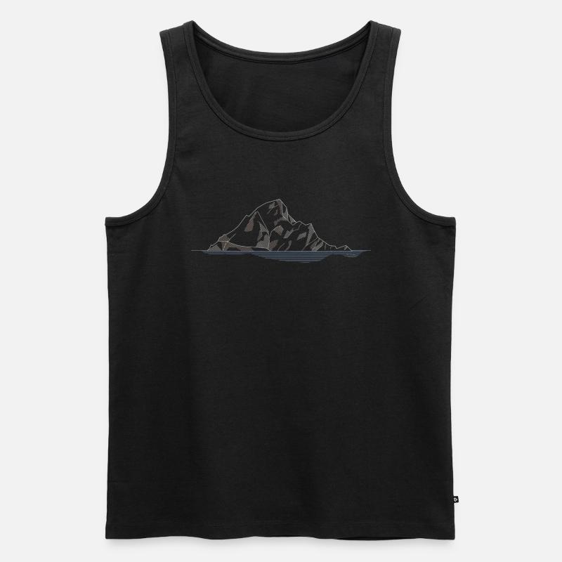Skellig Michael Lineart - Männer Premium Bio Tank Top - Schwarz