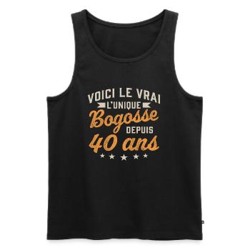 Voici le vrai l'unique bogosse depuis 40 ans - Débardeur bio Premium Homme - noir - Devant - Michal (187cm)