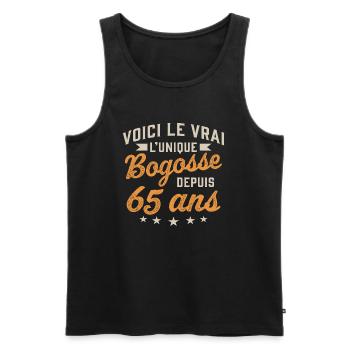 Voici le vrai l'unique bogosse depuis 65 ans - Débardeur bio Premium Homme - noir - Devant - Michal (187cm)