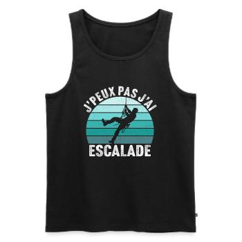 J'peux pas j'ai escalade - Débardeur bio Premium Homme - noir - Devant - Michal (187cm)