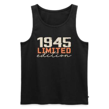 Né en 1945 | Vintage 1945 Anniversaire Rétro - Débardeur bio Premium Homme - noir - Devant - Michal (187cm)