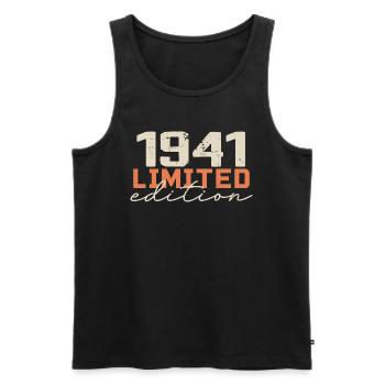 Né en 1941 | Vintage 1941 Anniversaire Rétro - Débardeur bio Premium Homme - noir - Devant - Michal (187cm)