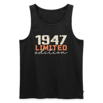 Né en 1947 | Vintage 1947 Anniversaire Rétro - Débardeur bio Premium Homme - noir - Devant - Michal (187cm)