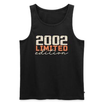 Né en 2002 | Vintage 2002 Anniversaire Rétro - Débardeur bio Premium Homme - noir - Devant - Michal (187cm)