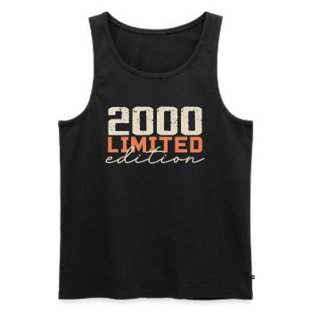 Né en 2000 | Vintage 2000 Anniversaire Rétro - Débardeur bio Premium Homme - noir - Devant - Michal (187cm)