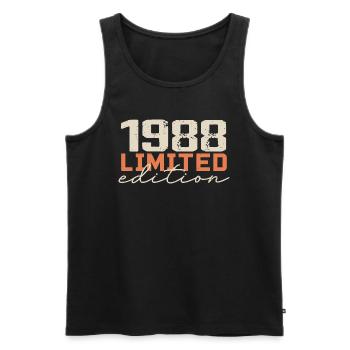 Né en 1988 | Vintage 1988 Anniversaire Rétro - Débardeur bio Premium Homme - noir - Devant - Michal (187cm)