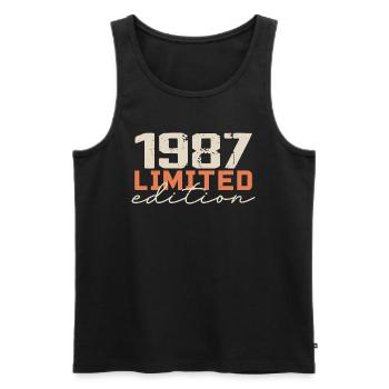 Né en 1987 | Vintage 1987 Anniversaire Rétro - Débardeur bio Premium Homme - noir - Devant - Michal (187cm)