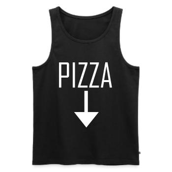 PIZZA - Männer Premium Bio Tank Top - Schwarz - Vorne - Michal (187cm)