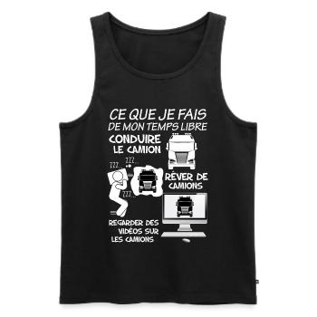 Le camion est ma passion cadeau chauffeur routier - Débardeur bio Premium Homme - noir - Devant - Michal (187cm)