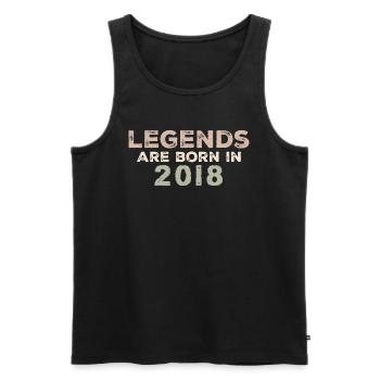 Légendes 2018 Vintage Rétro Anniversaire Original - Débardeur bio Premium Homme - noir - Devant - Michal (187cm)
