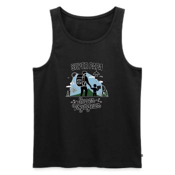 Super Papa voyageur - Débardeur bio Premium Homme - noir - Devant - Michal (187cm)