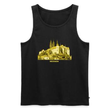 Meissen Burg Sachsen Porzellan Böttger Elbe Wein - Männer Premium Bio Tank Top - Schwarz - Vorne - Michal (187cm)