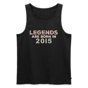 Legenden 2015 Jahrgang Retro Geburtstag Original - Männer Premium Bio Tank Top - Schwarz - Vorne - AI Model Male 178 light (178cm)