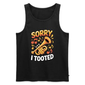 Trumpet Sorry I Tooted - Men's Premium Organic Tank Top - black - Front - Michal (187cm)