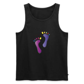 Füße Fußpur Logo Fußpflege Wellness - Männer Premium Bio Tank Top - Schwarz - Vorne - Michal (187cm)
