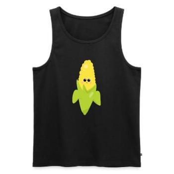 Corn - Men's Premium Organic Tank Top - black - Front - AI Model Male 178 light (178cm)