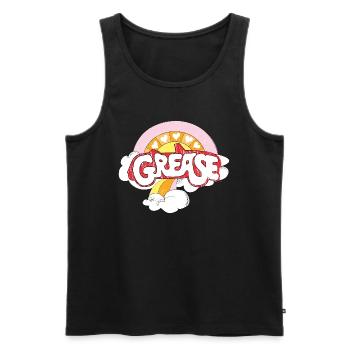 Grease Logo En Couleurs Pastel Avec Arc-En-Ciel - Débardeur bio Premium Homme - noir - Devant - AI Model Male 178 light (178cm)