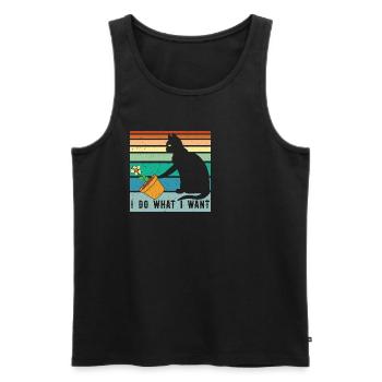 Cat I Do What I Want Cat Gift Cat Mom Cat - Men's Premium Organic Tank Top - black - Front - AI Model Male 178 light (178cm)